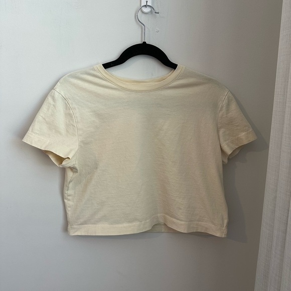 J.O&CO Cream Waist Length T-Shirt 100% Cotton - Picture 1 of 8